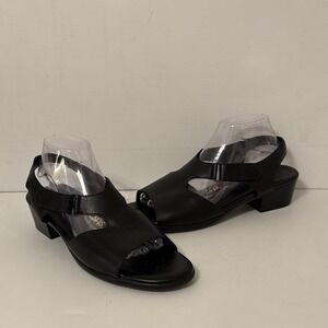 SAS Suntimer Slingback Sandals Black Block Heel Comfort Shoes Size 11 Mature